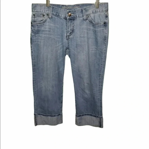 Mossimo Supply‎ co 9 blue distressed crop jeans - Picture 2 of 4